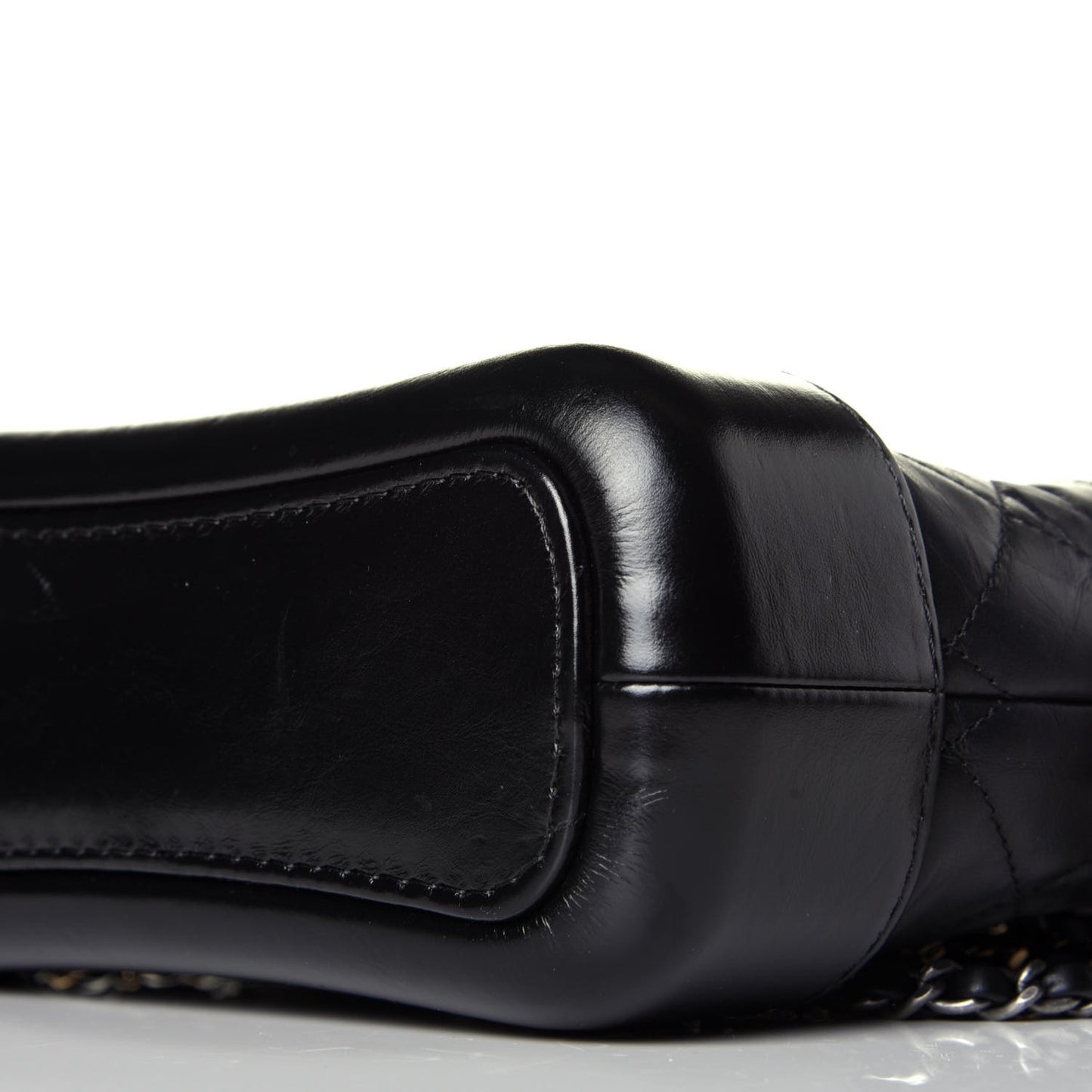 Aged Calfskin Quilted Small Gabrielle Hobo Black