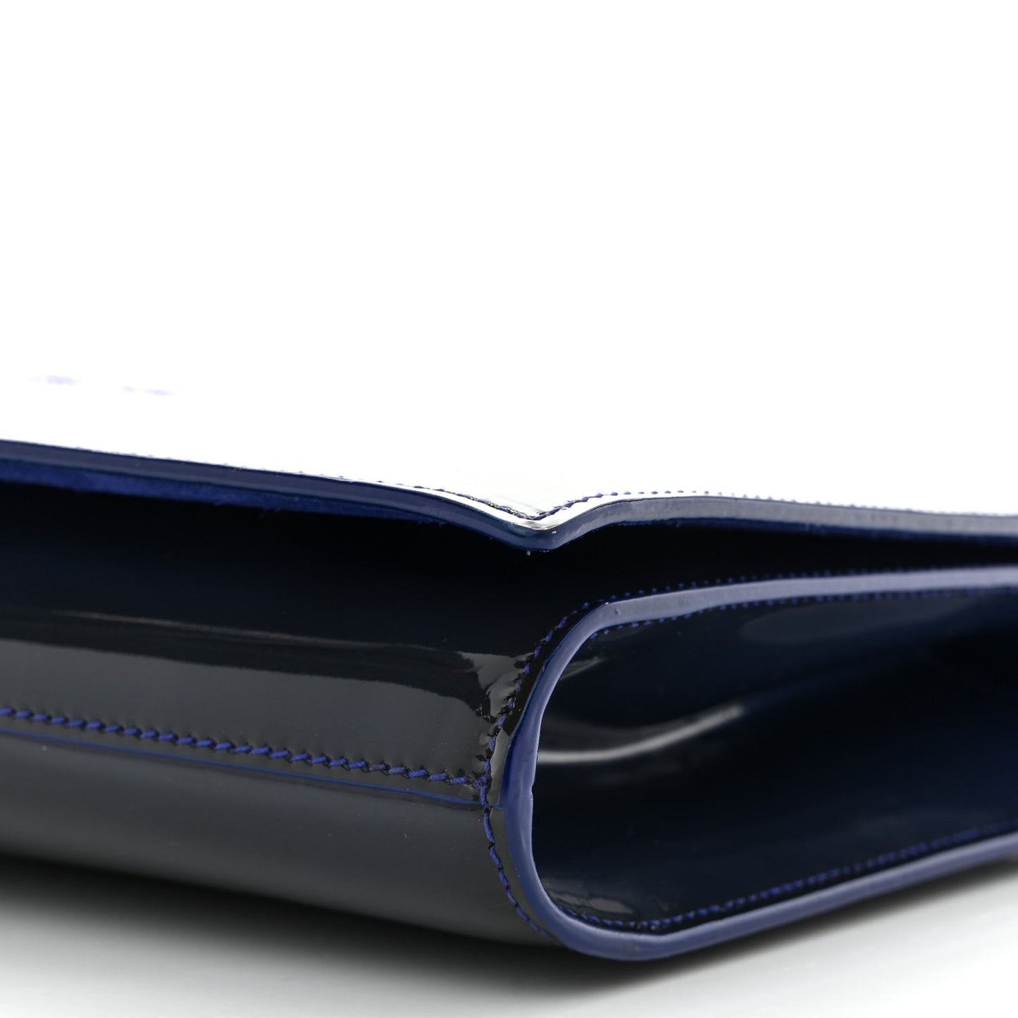 Patent Calfskin Monogram Large Belle De Jour Clutch Royal Blue