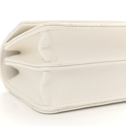 Chanel Caviar Quilted Trendy Handle Clutch With Chain White 10 of 11