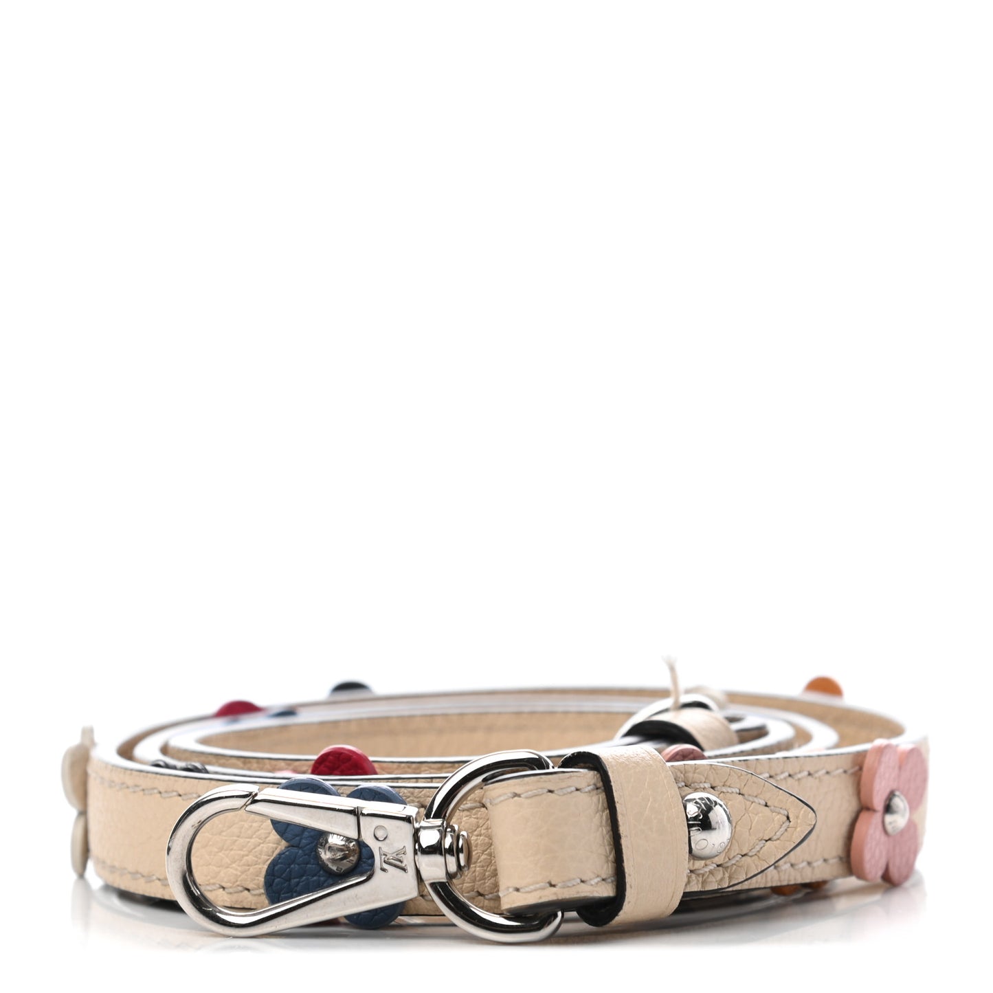 Calfskin Flowers Strap Creme