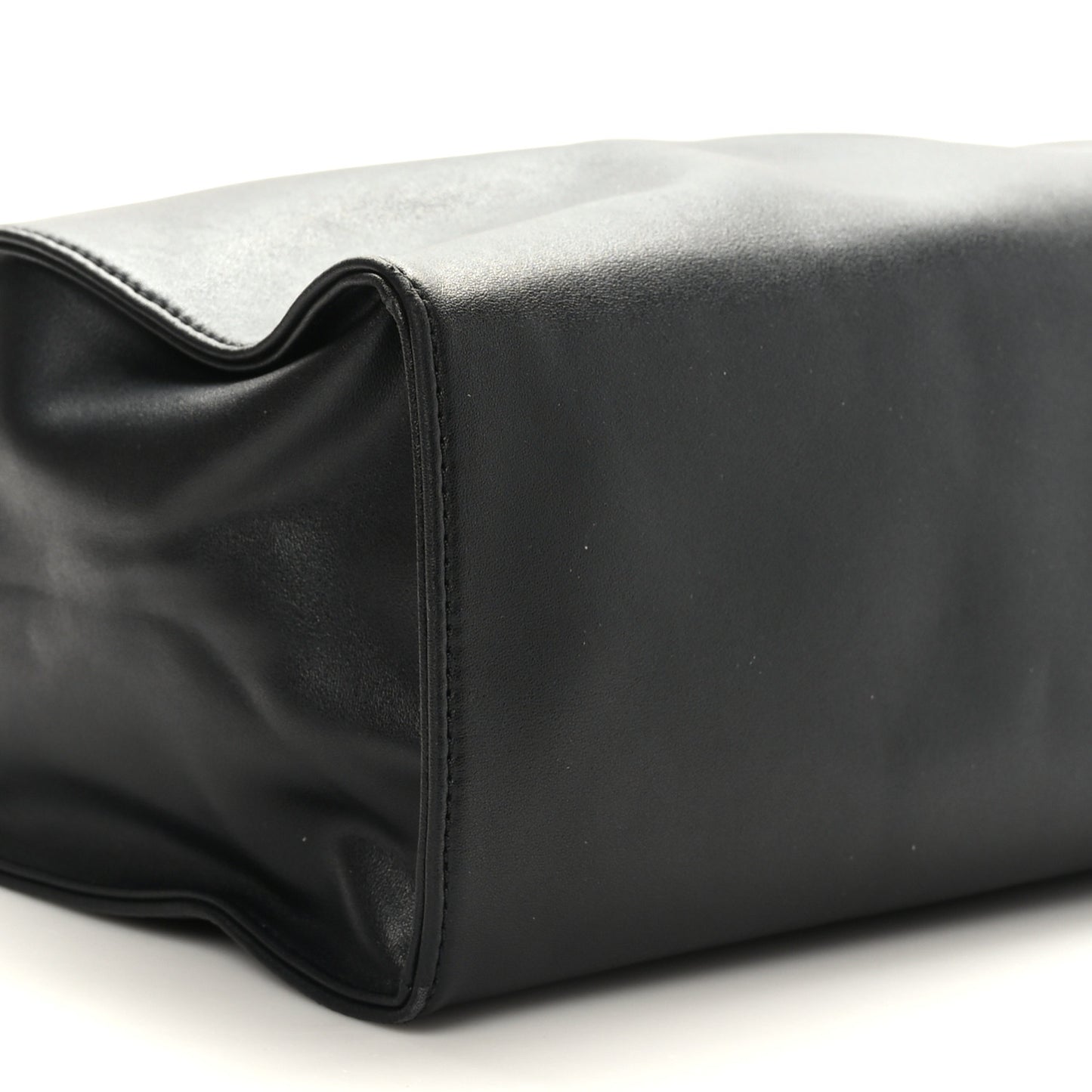 Vegan Leather Medium Shopping Bag Black