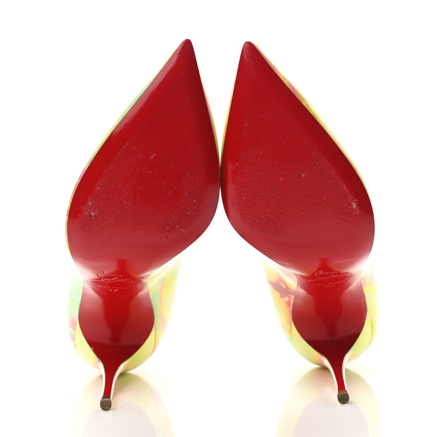 Christian Louboutin Patent Discolaser Hot Chick 100 Pumps 37 California 5 of 9