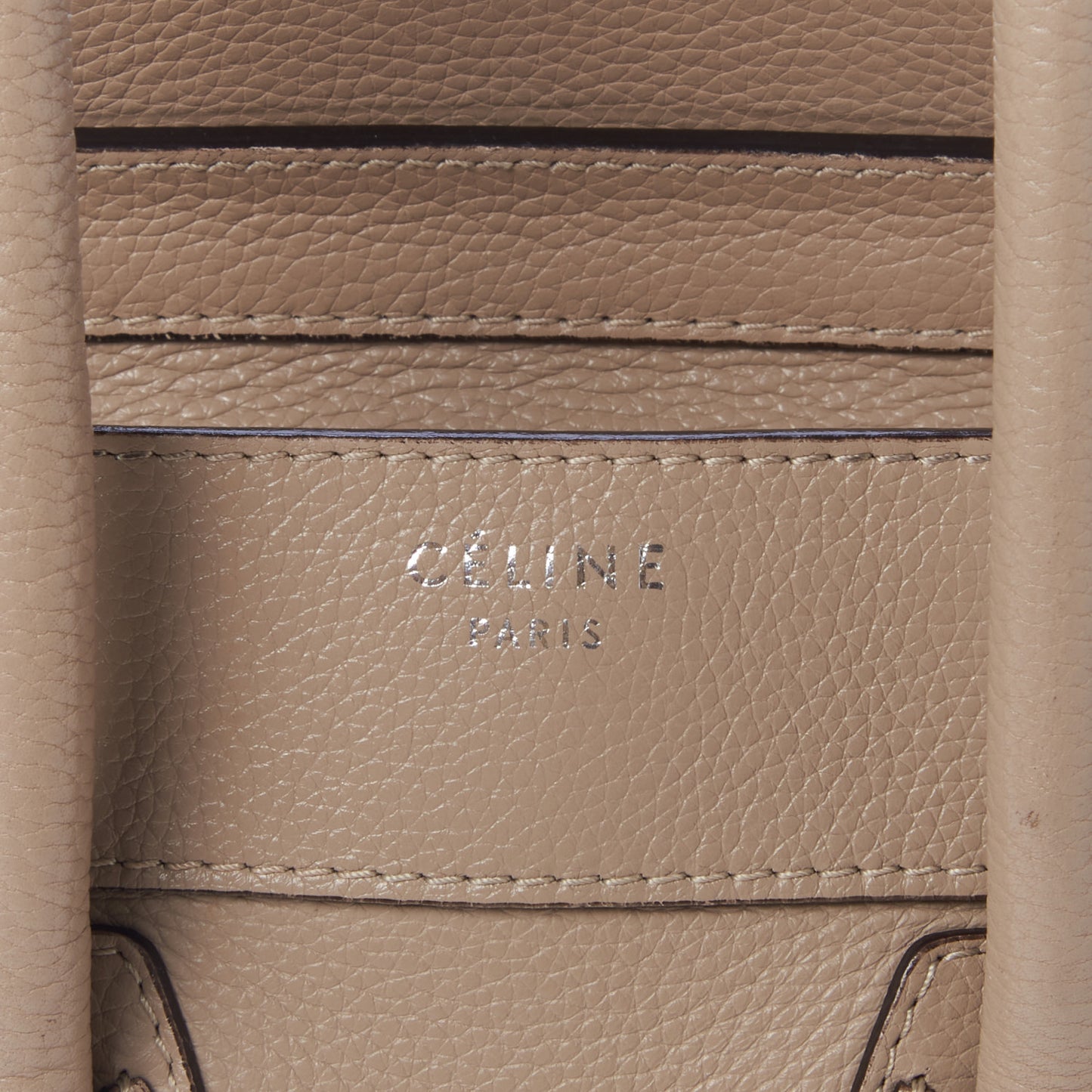 Pebbled Calfskin Micro Luggage Taupe