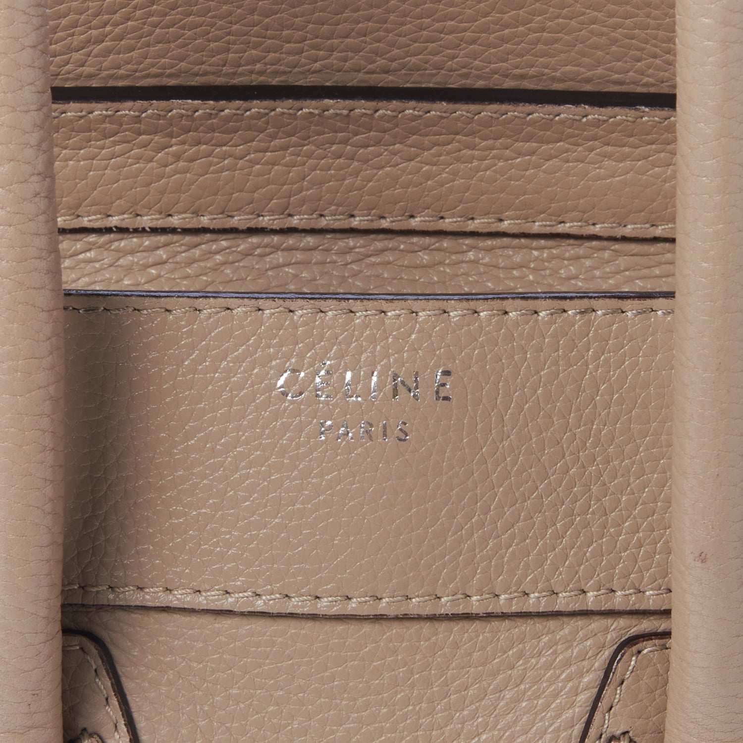Celine Pebbled Calfskin Micro Luggage Taupe 7 of 9