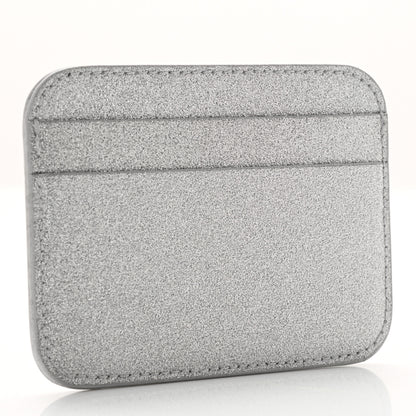 Balenciaga Glitter Calfskin Logo Cash Rounded Card Holder Silver Black 3 of 7