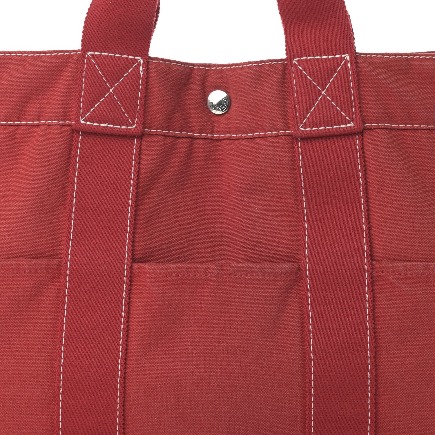 Hermes Canvas Herline Tote MM Red 8 of 12