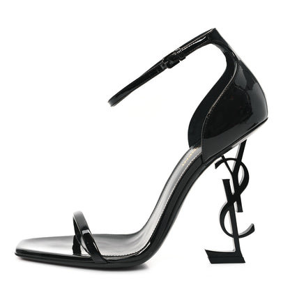 Saint Laurent Patent Calfskin Opyum 110 Sandals 39 Black 1 of 10