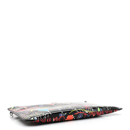 Christian Louboutin Patent Loubitag Loubiclutch Graffiti Clutch Black 4 of 8