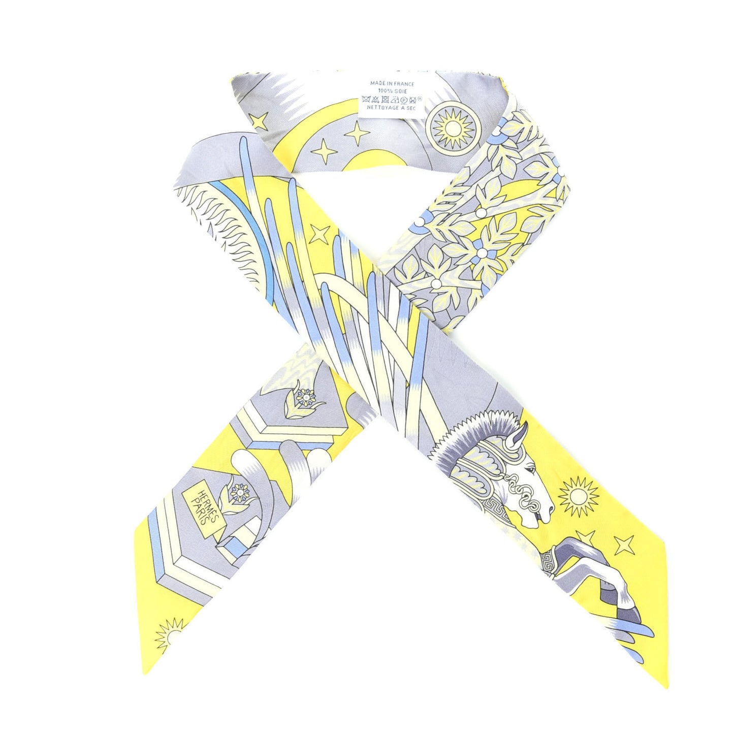 Silk La Source de Pegase Twilly Jaune Vif Gris Perle