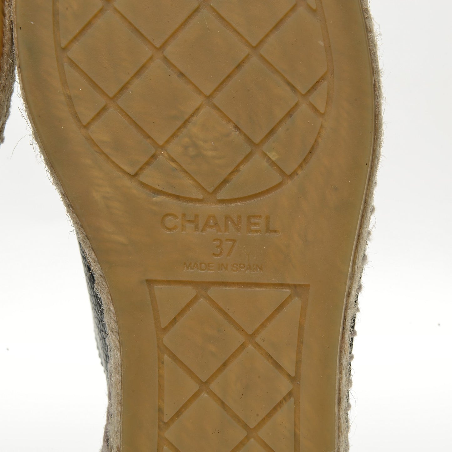 Grained Calfskin CC Espadrilles 37 Black
