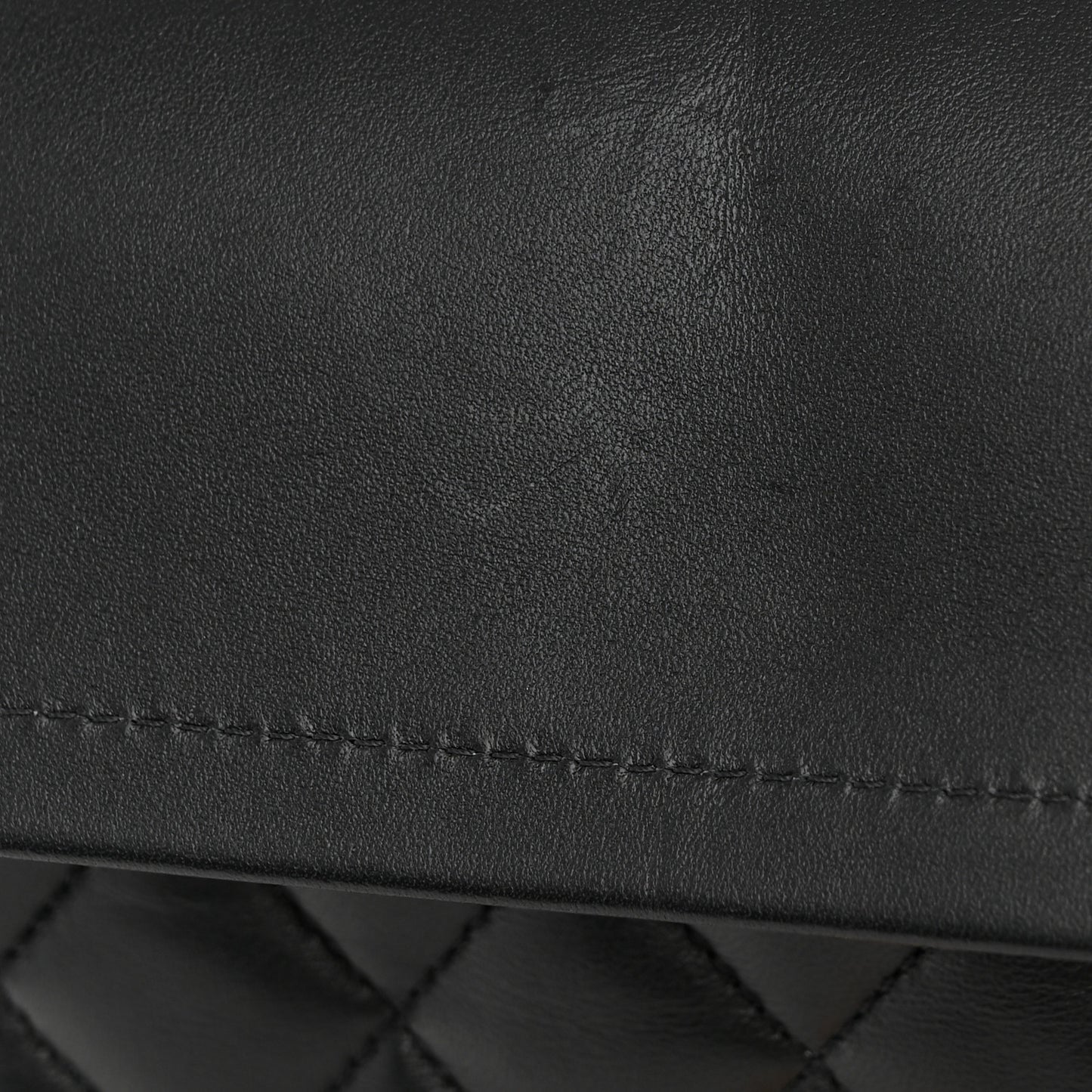 Lambskin Quilted Medium Double Flap Black Black