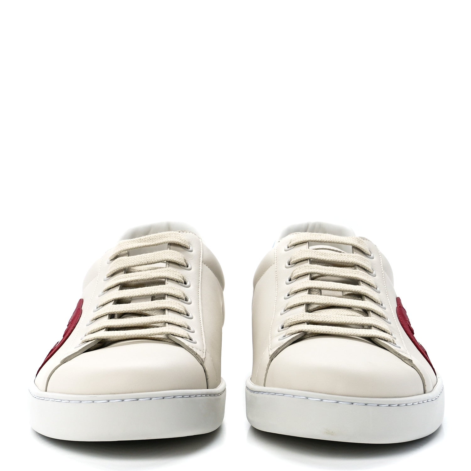 Gucci Calfskin Nubuck Interlocking G Mens New Ace Sneakers 11.5 Mystic White Hibiscus Red Bright Splash 2 of 8