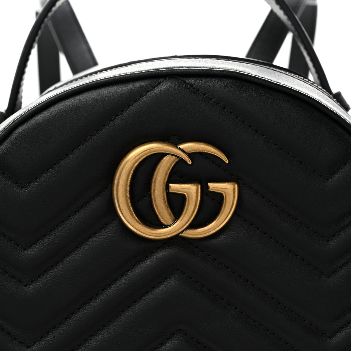 Gucci Calfskin Matelasse GG Marmont Dome Backpack Black 8 of 12