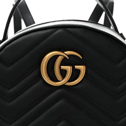 Gucci Calfskin Matelasse GG Marmont Dome Backpack Black 8 of 12
