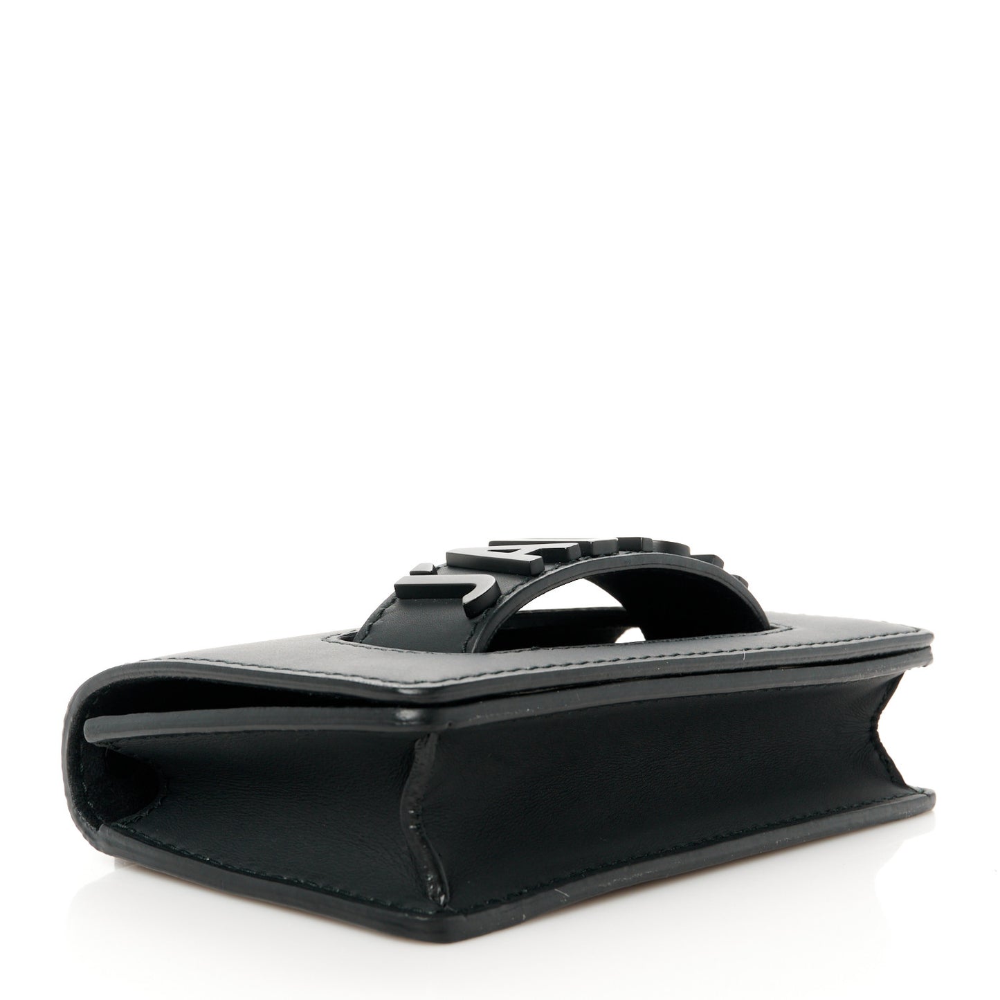 Ultra Matte Calfskin Mini J'Adior Chain Flap Bag Black
