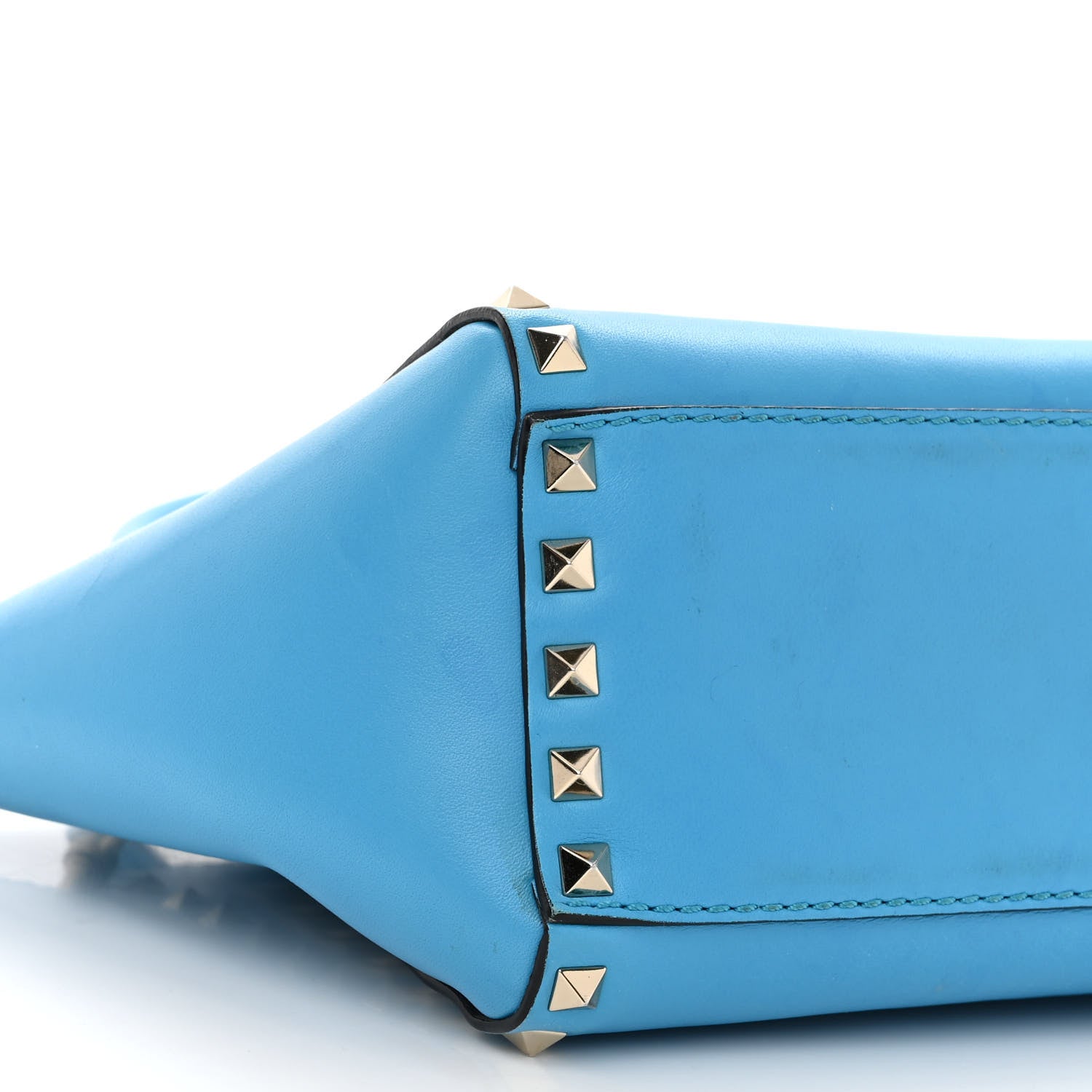 Valentino Garavani Vitello Small Rockstud Double Handle Tote Parrot 9 of 14