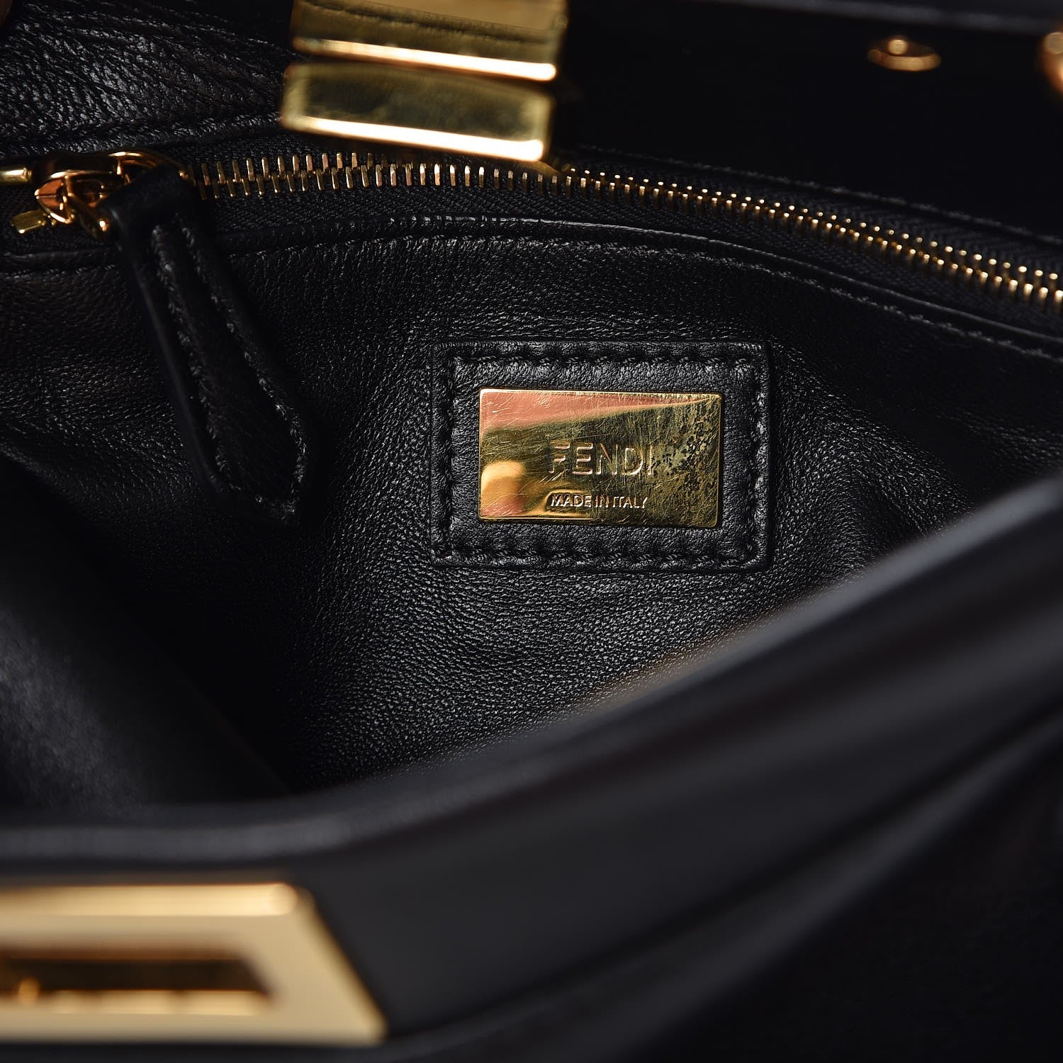 Fendi Nappa Mini Peekaboo Iconic Satchel Black 8 of 10