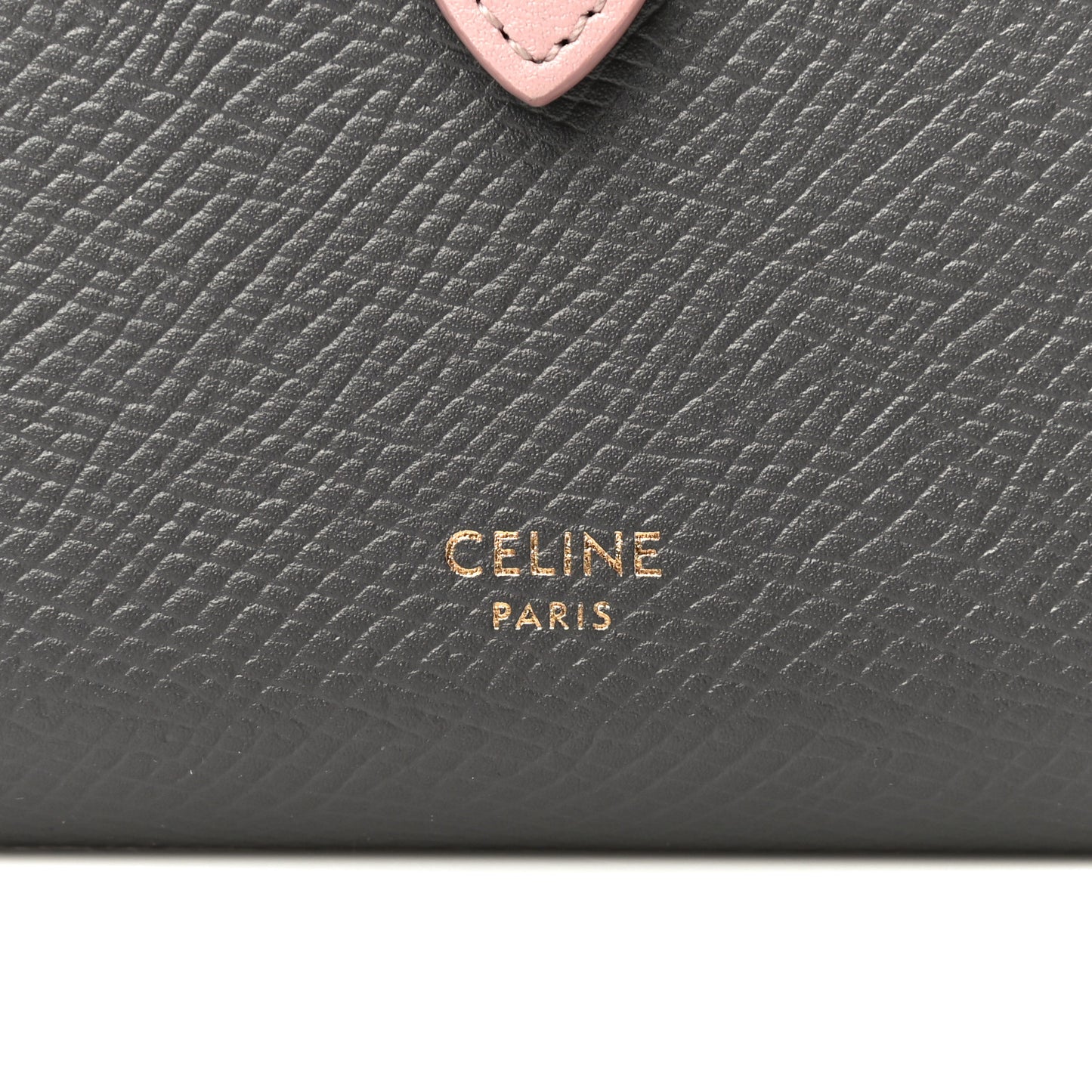 Grained Calfskin Medium Multifunction Strap Wallet Grey Vintage Pink