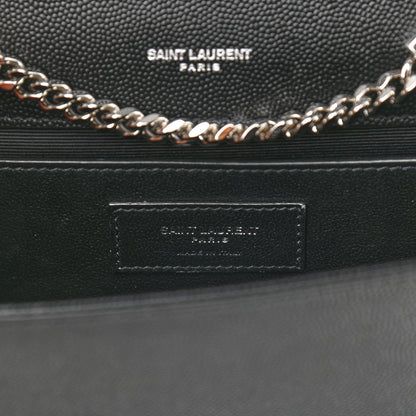 Saint Laurent Grain De Poudre Small Monogram Kate Satchel Black 6 of 8