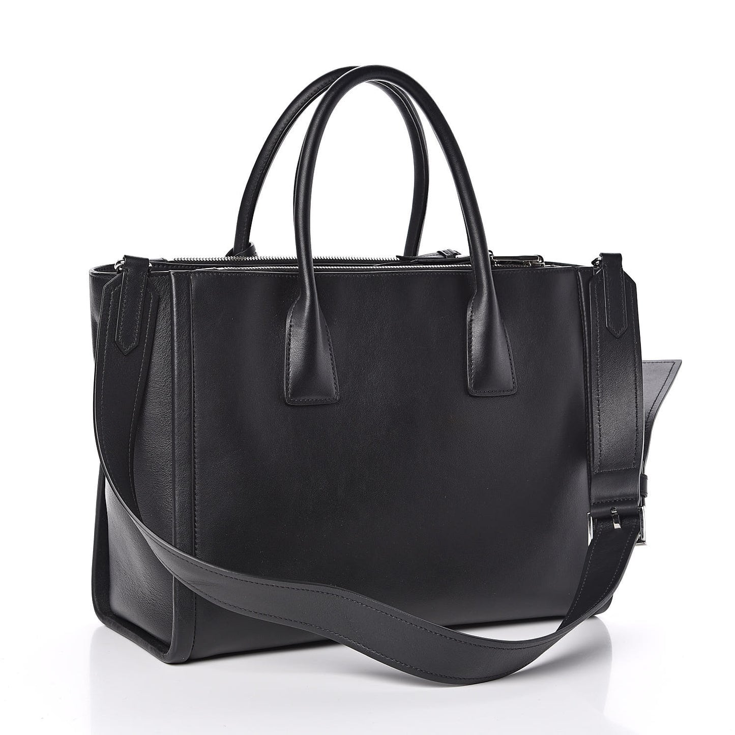 Calfskin Concept Top Handle Bag Black