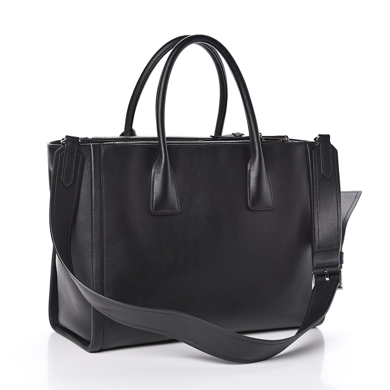 Prada Calfskin Concept Top Handle Bag Black 3 of 9
