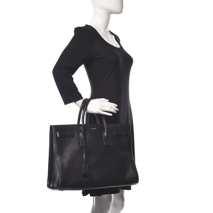 Saint Laurent Calfskin Large Sac De Jour Carryall Black 2 of 20