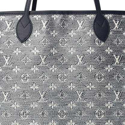 Louis Vuitton Monoglam Neverfull MM Blue 8 of 10