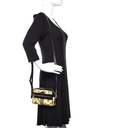 Gucci Canvas Patent Web Floral Embroidered Mini Ophidia Shoulder Bag 2 of 10