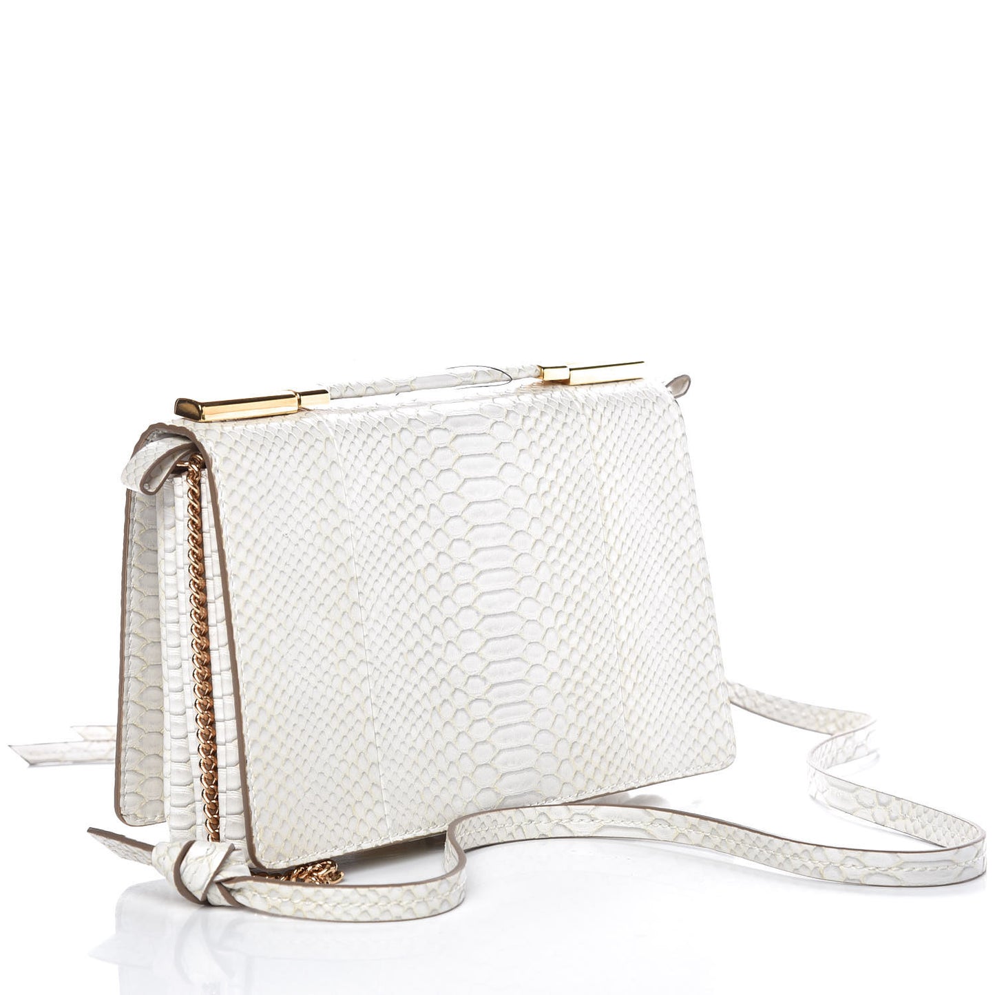 Alter Snake Embossed Small Flo Shoulder Bag Ivory
