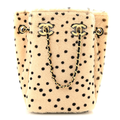 Chanel Pony Hair Cheetah Printed CC Chain Bucket Bag Light Beige Black 1 of 11