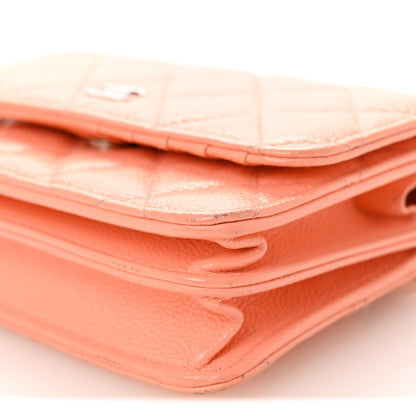 Chanel Caviar Quilted Mini Wallet On Chain WOC Coral 10 of 11