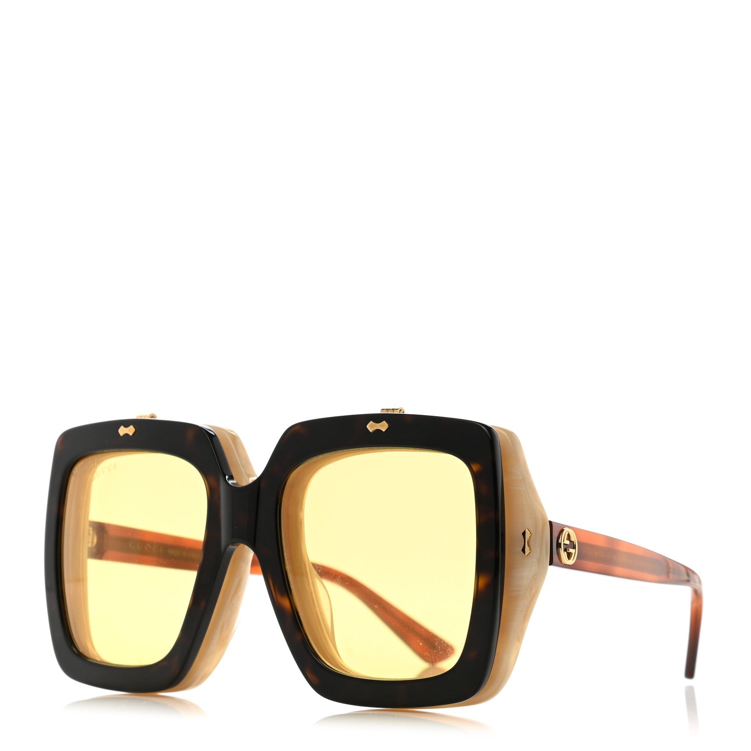 Gucci Acetate Oversized Flip Up Sunglasses GG0088S Tortoise 1 of 9