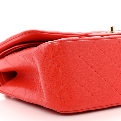 Chanel Caviar Quilted Jumbo Double Flap Red 9 of 10