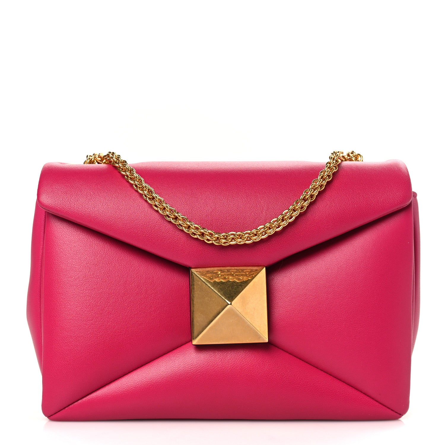 Valentino Garavani Nappa One Stud Chain Clutch Blossom 1 of 8