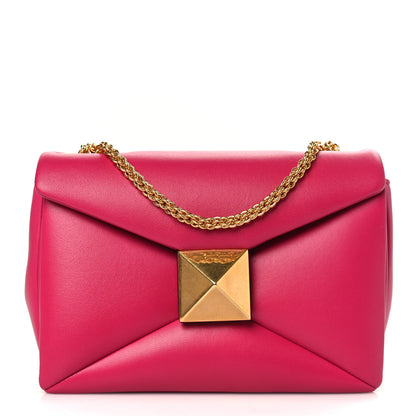Valentino Garavani Nappa One Stud Chain Clutch Blossom 1 of 8