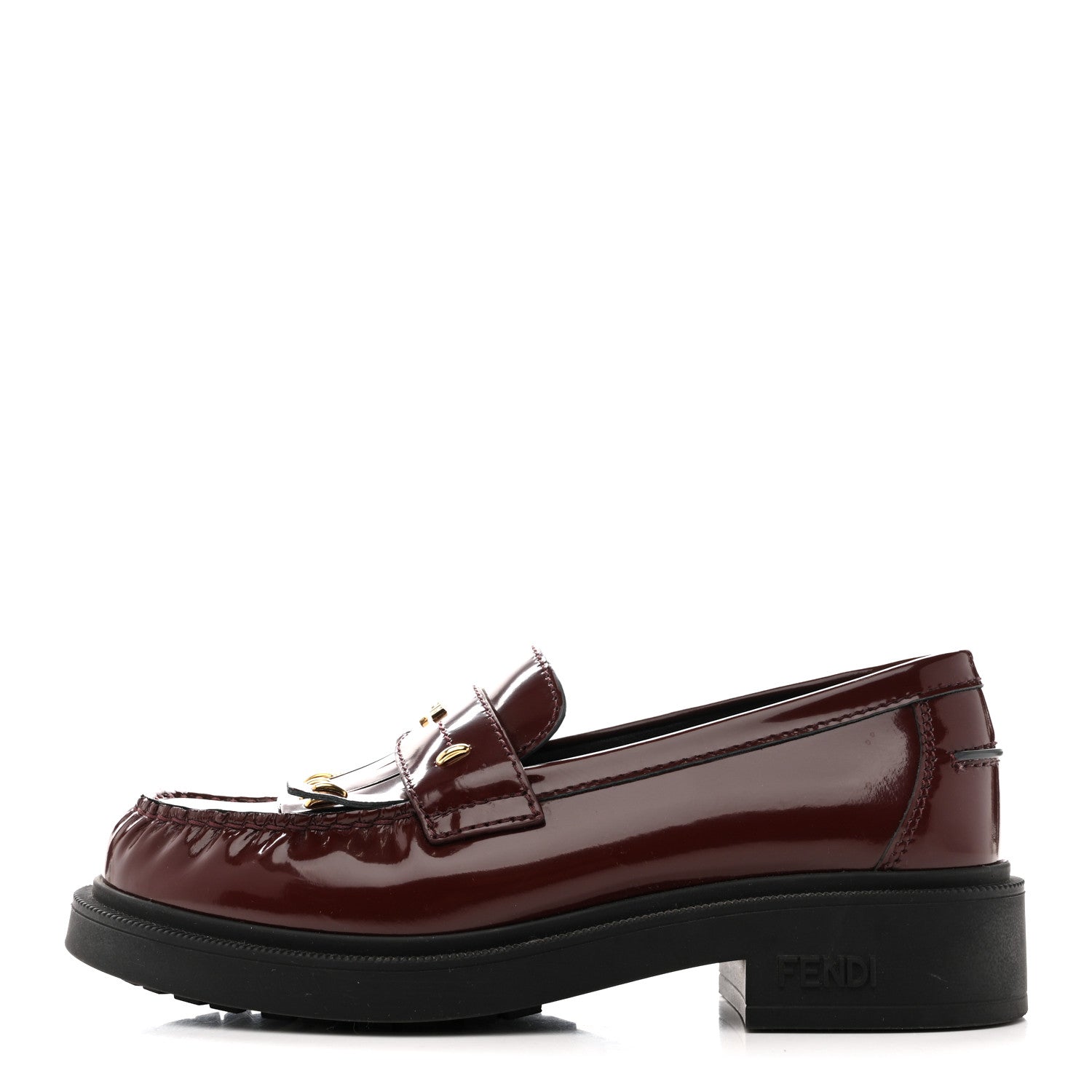 Fendi Vitello Filo Fringe Loafers 37 Red 1 of 12