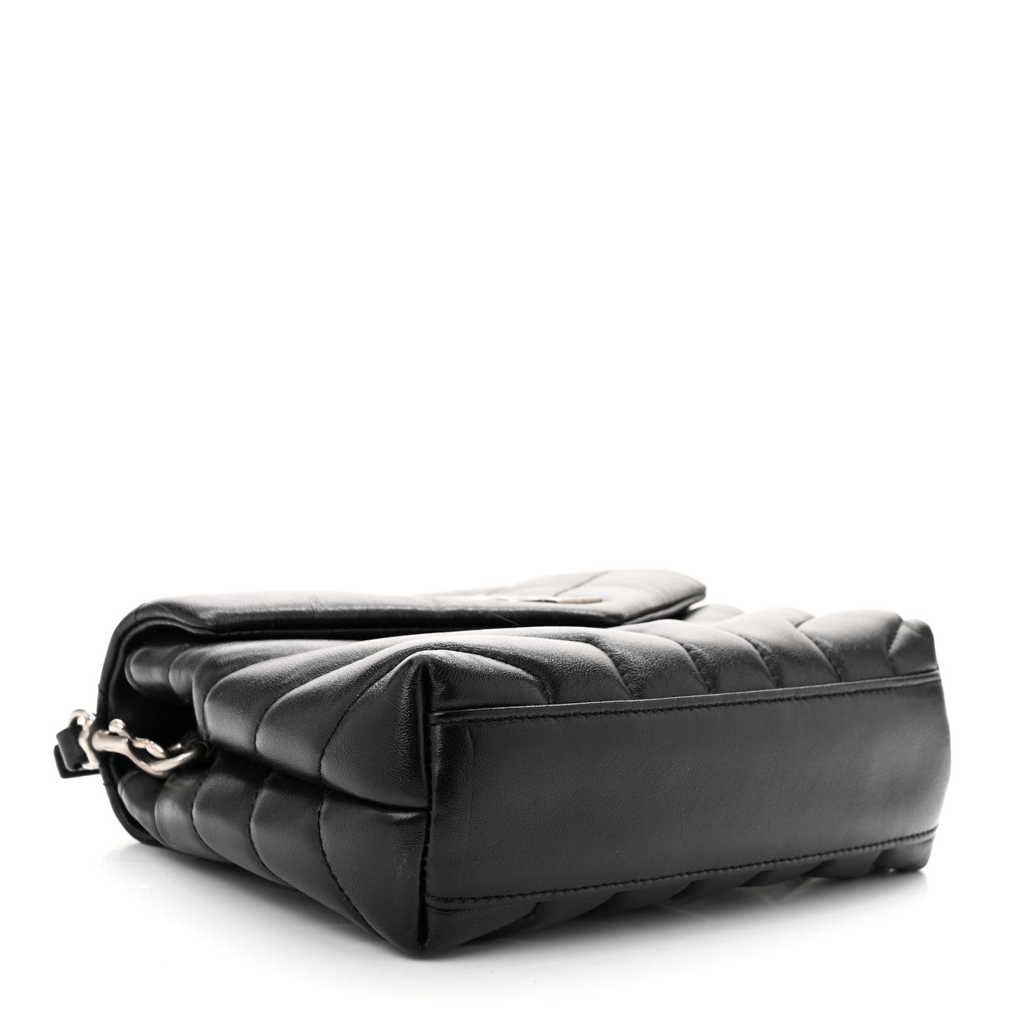 Calfskin Y Quilted Monogram Toy Loulou Crossbody Bag Black