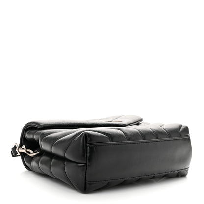 Saint Laurent Calfskin Y Quilted Monogram Toy Loulou Crossbody Bag Black 4 of 13