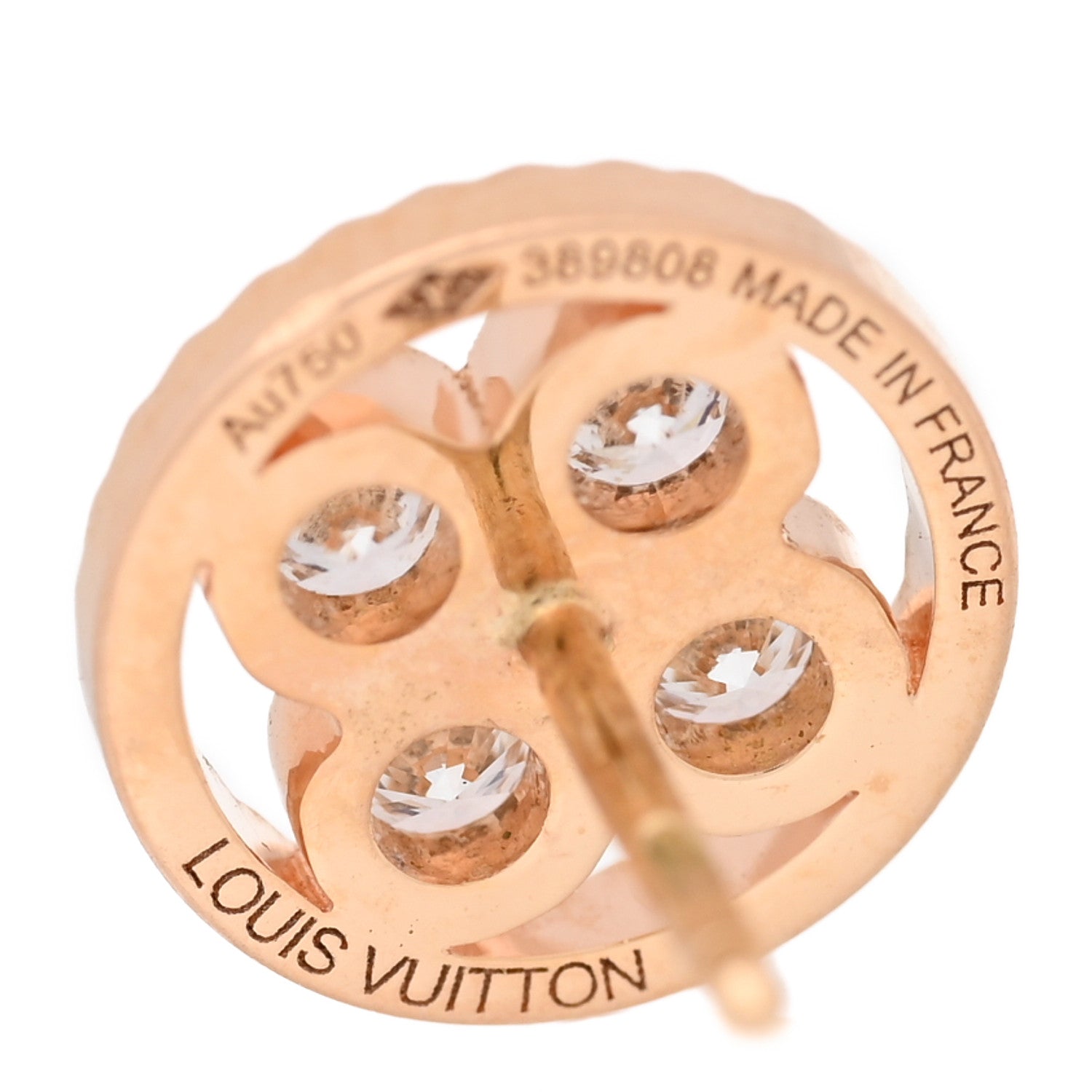 Louis Vuitton 18K Pink Gold Diamond Blossom BB Earrings 4 of 4