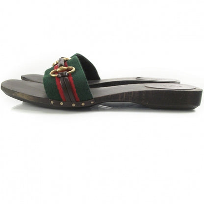 Gucci Black Stripe Wooden Slide Sandals 9 2 of 8
