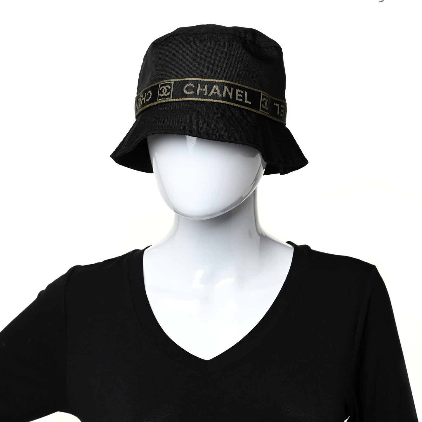 Nylon Logo Bucket Hat M Black