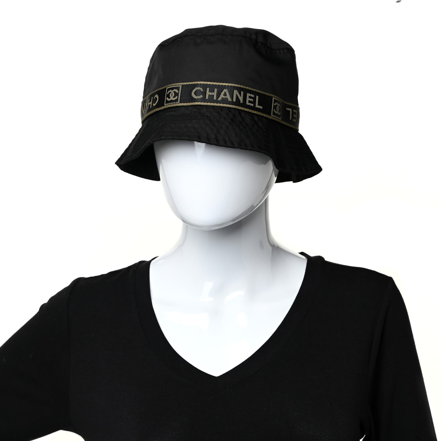 Chanel Nylon Logo Bucket Hat M Black 2 of 7