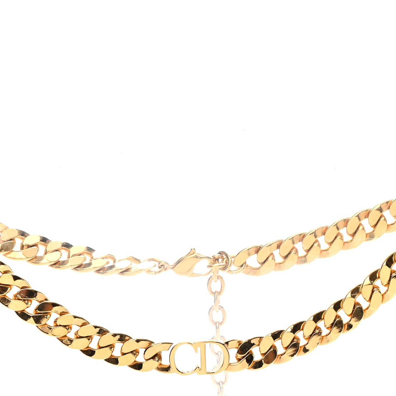 Christian Dior Metal Danseuse Etoile Chain Choker Necklace Gold 1 of 5
