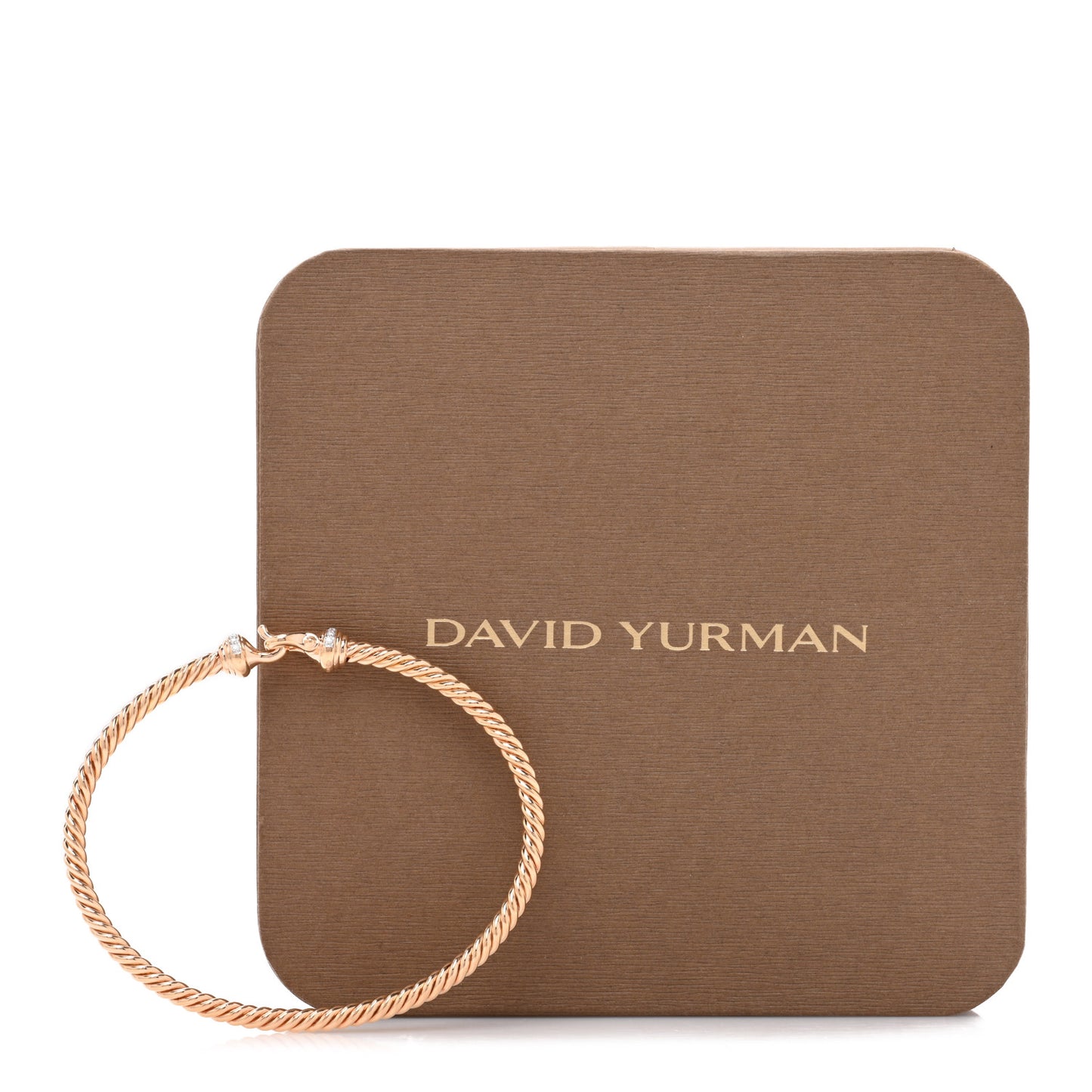 18K Rose Gold Diamond 3.5mm Buckle Cablespira Bracelet