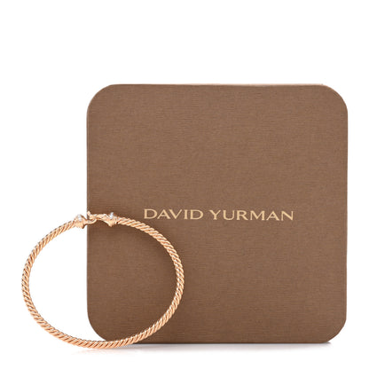 David Yurman 18K Rose Gold Diamond 3.5mm Buckle Cablespira Bracelet 4 of 4