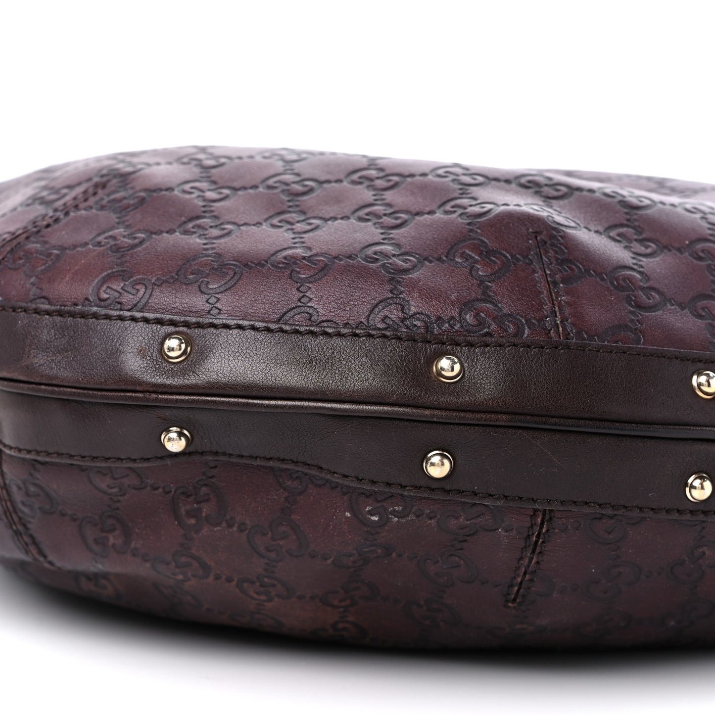 Guccissima Large Biba Hobo Dark Brown