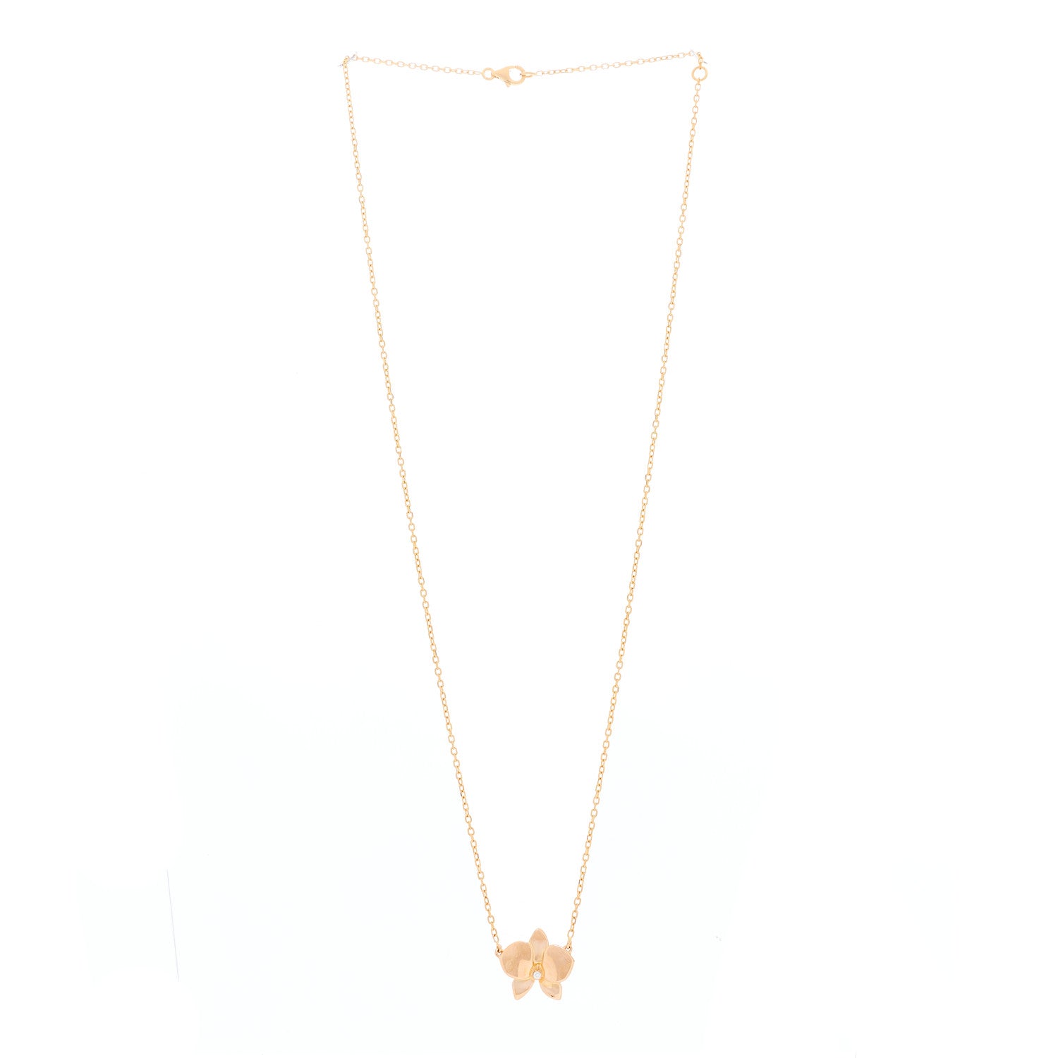 Cartier 18K Pink Gold Diamond Caresse D'Orchidees Par Cartier Pendant Necklace 2 of 5
