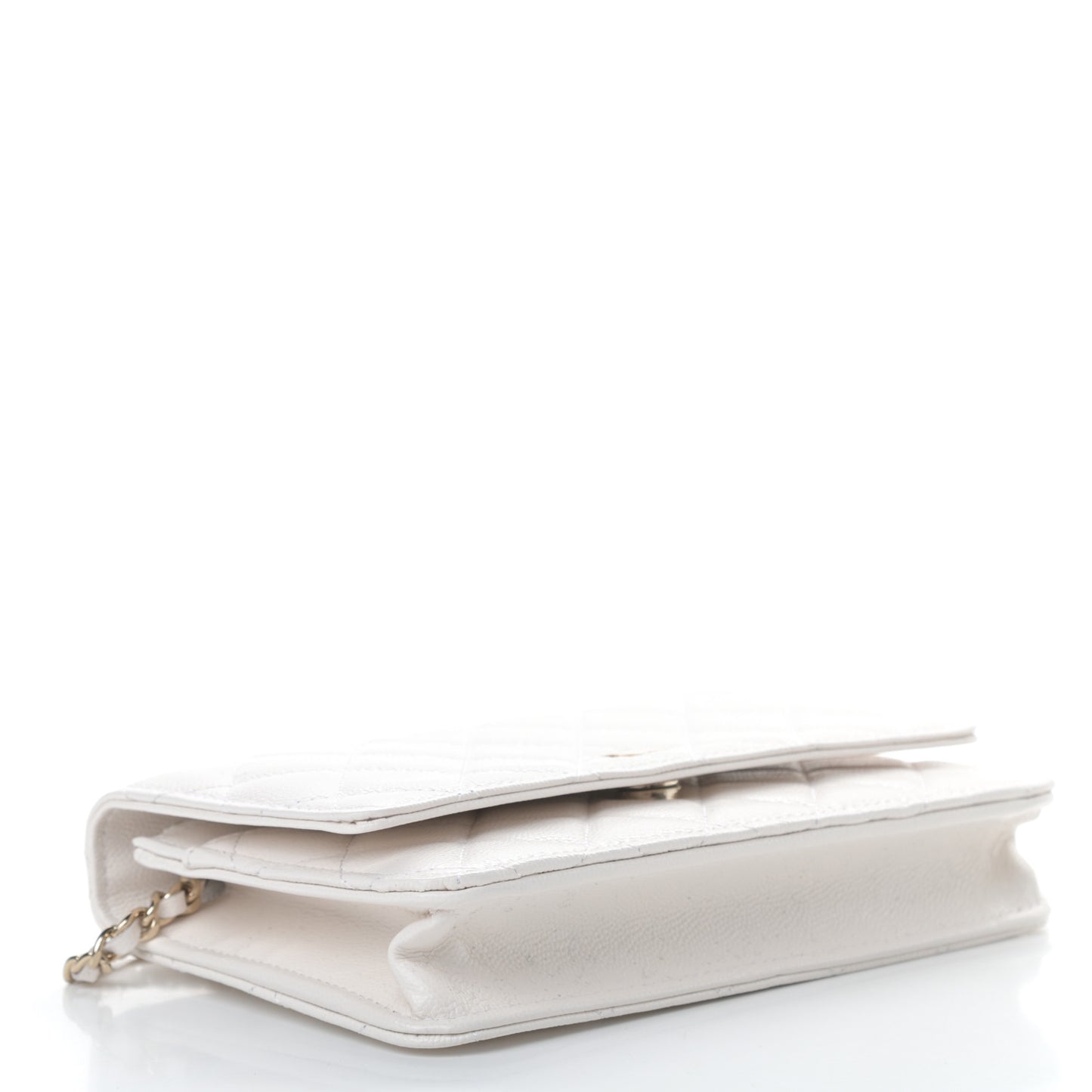 Caviar Quilted Wallet On Chain WOC White