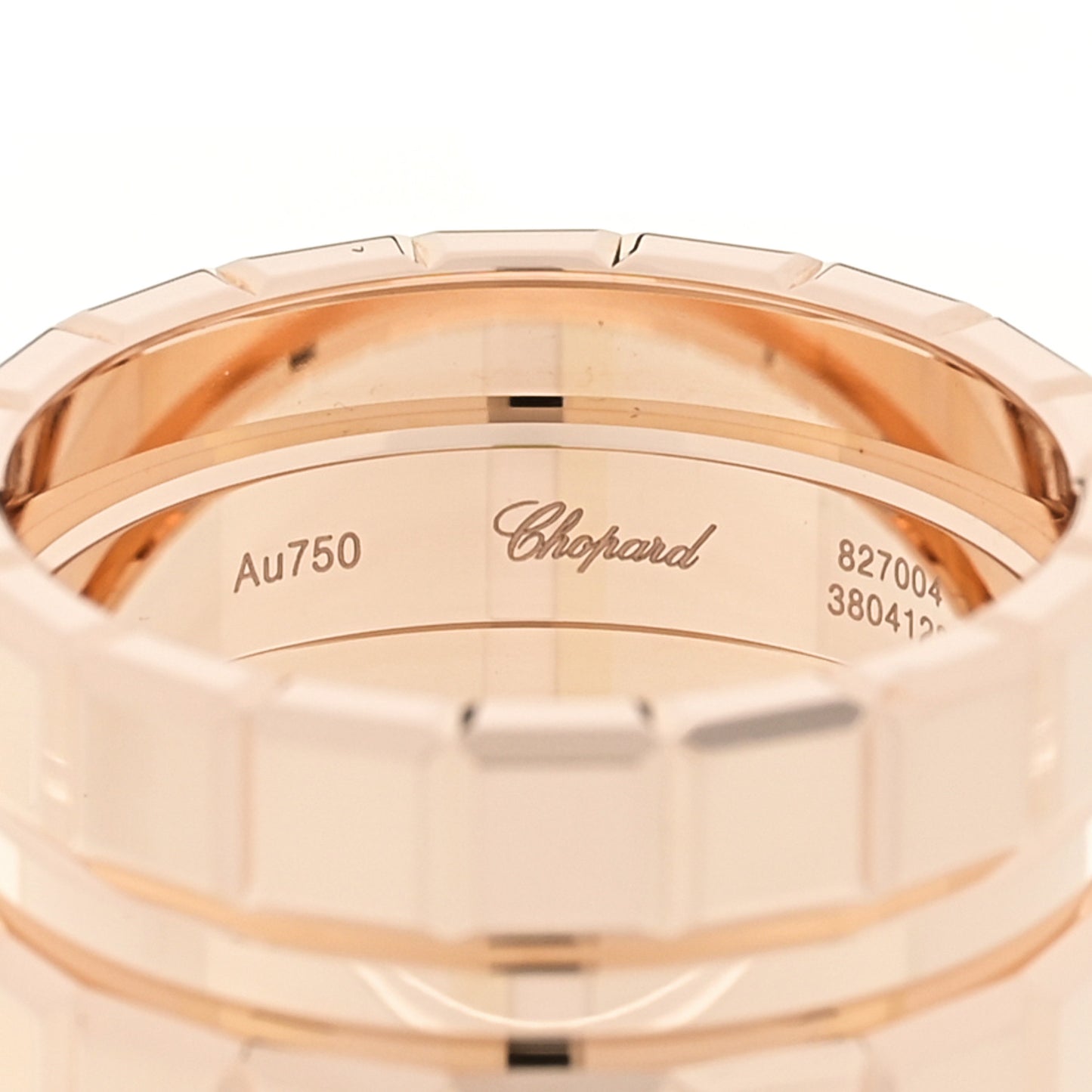 18K Rose Gold Ice Wide 3 Band Ring 55 7.25