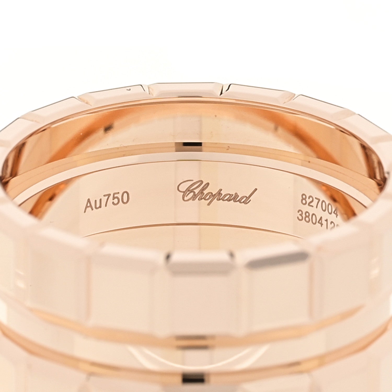 Chopard 18K Rose Gold Ice Wide 3 Band Ring 55 7.25 4 of 5